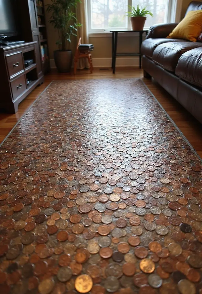 27 Penny Floor Inspirations That Look Unique & Creative 2 27 Penny Floor Inspirations That Look Unique & Creative - 2. Mosaic Masterpieces