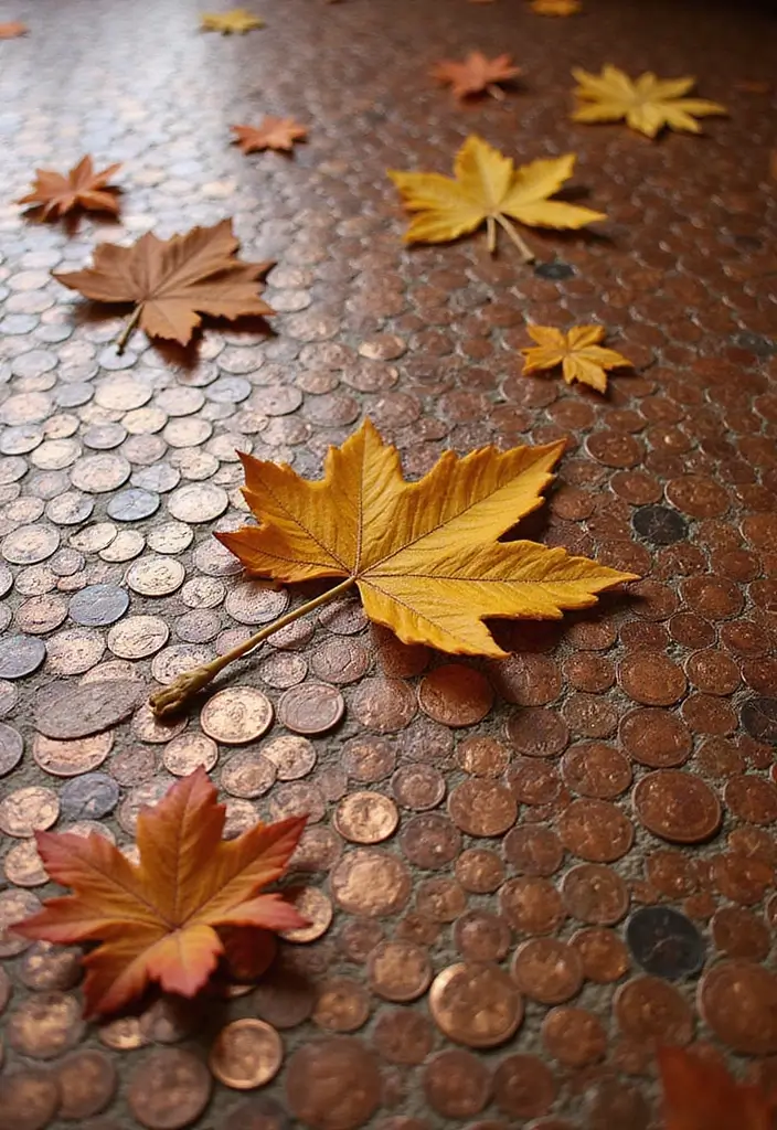 27 Penny Floor Inspirations That Look Unique & Creative 20 27 Penny Floor Inspirations That Look Unique & Creative - 20. Seasonal Updates with Penny Floors