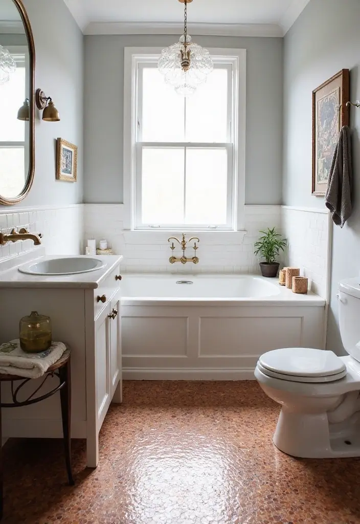 27 Penny Floor Inspirations That Look Unique & Creative 25 27 Penny Floor Inspirations That Look Unique & Creative - 25. Penny Floor in Bathrooms