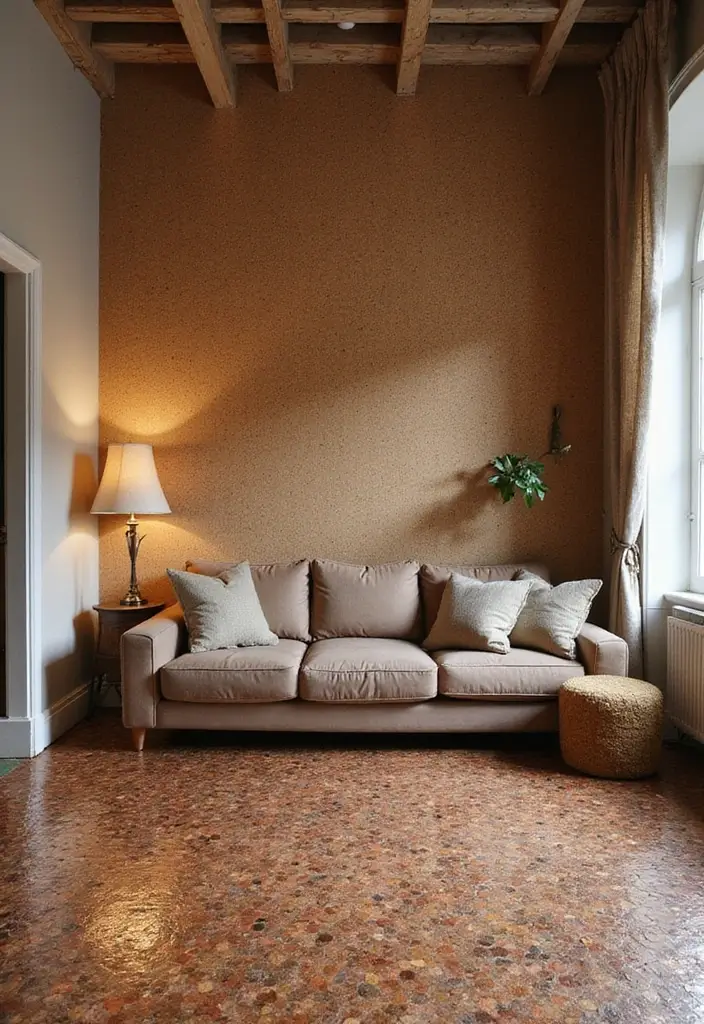 27 Penny Floor Inspirations That Look Unique & Creative 9 27 Penny Floor Inspirations That Look Unique & Creative - 9. Cork and Penny Combinations