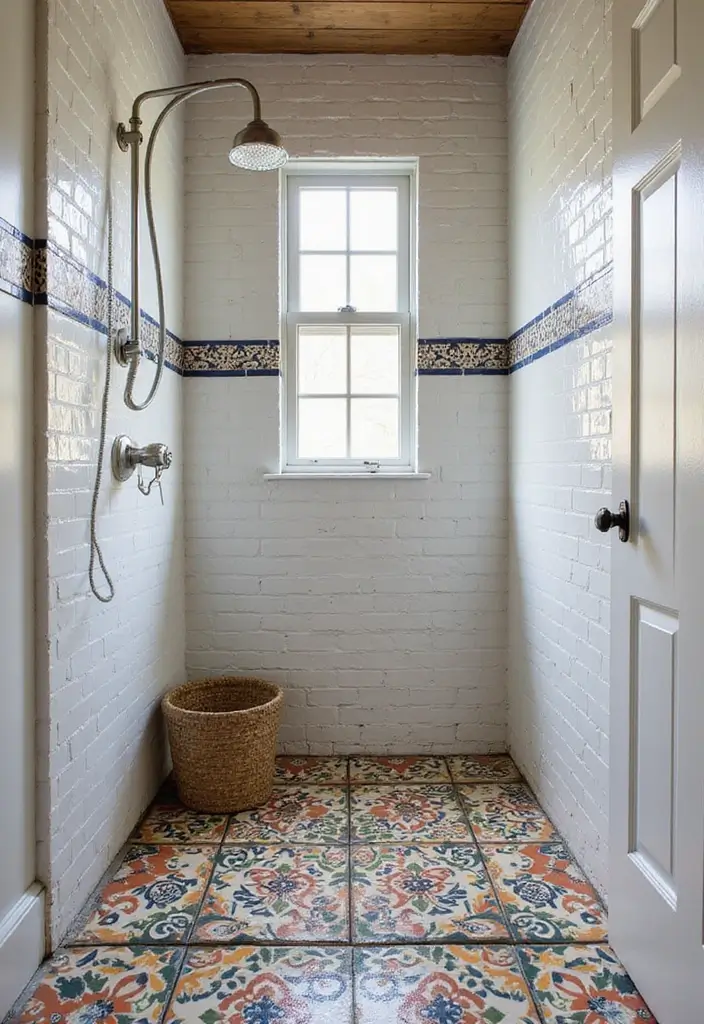27 Shower Floor Tile Ideas That Add Spa-Like Luxury 11 27 Shower Floor Tile Ideas That Add Spa-Like Luxury - 11. Vintage Cement Tiles