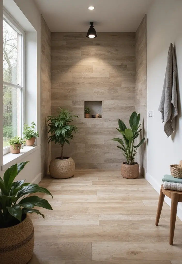 27 Shower Floor Tile Ideas That Add Spa-Like Luxury 15 27 Shower Floor Tile Ideas That Add Spa-Like Luxury - 15. Wood-Look Porcelain Tiles