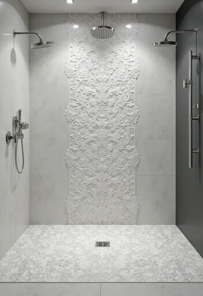 27 Shower Floor Tile Ideas That Add Spa-Like Luxury 27 27 Shower Floor Tile Ideas That Add Spa-Like Luxury - 27. Customizable 3D Printed Tiles