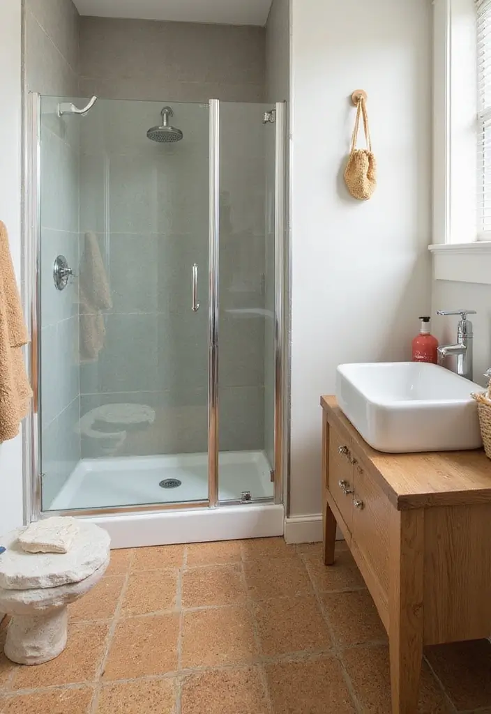27 Shower Floor Tile Ideas That Add Spa-Like Luxury 6 27 Shower Floor Tile Ideas That Add Spa-Like Luxury - 6. Cork Tiles