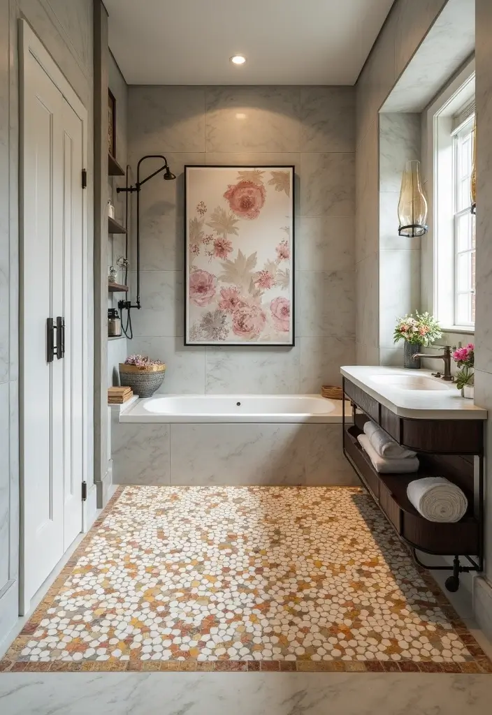 27 Shower Floor Tile Ideas That Add Spa-Like Luxury 8 27 Shower Floor Tile Ideas That Add Spa-Like Luxury - 8. Terrazzo Tiles