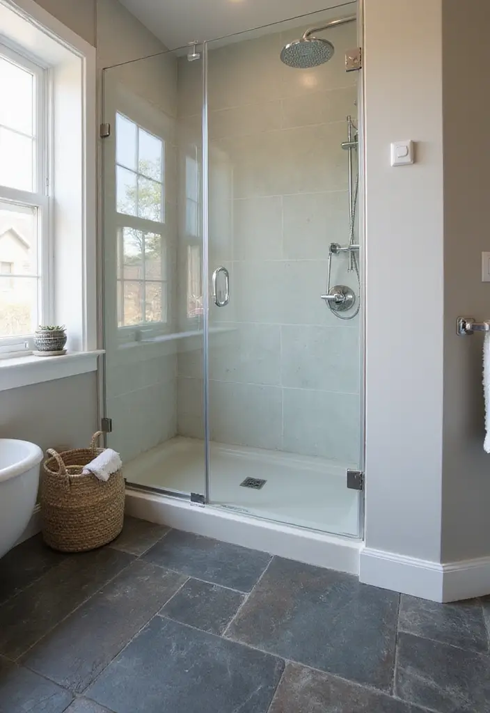 27 Shower Floor Tile Ideas That Add Spa-Like Luxury 9 27 Shower Floor Tile Ideas That Add Spa-Like Luxury - 9. Slate Tiles