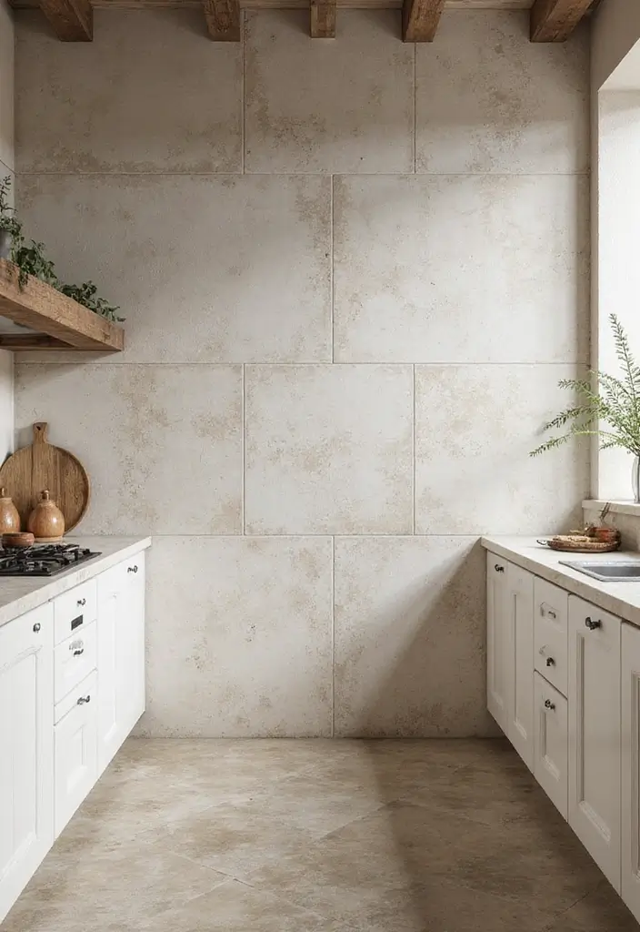 27 White Floor Kitchen Ideas That Look Bright & Clean 17 27 White Floor Kitchen Ideas That Look Bright & Clean - 17. White Stone Tiles