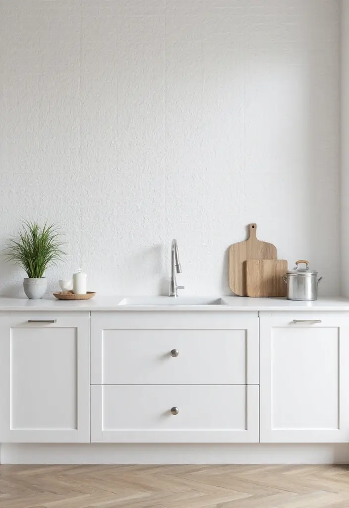 27 White Floor Kitchen Ideas That Look Bright & Clean 6 27 White Floor Kitchen Ideas That Look Bright & Clean - 6. Textured White Tiles