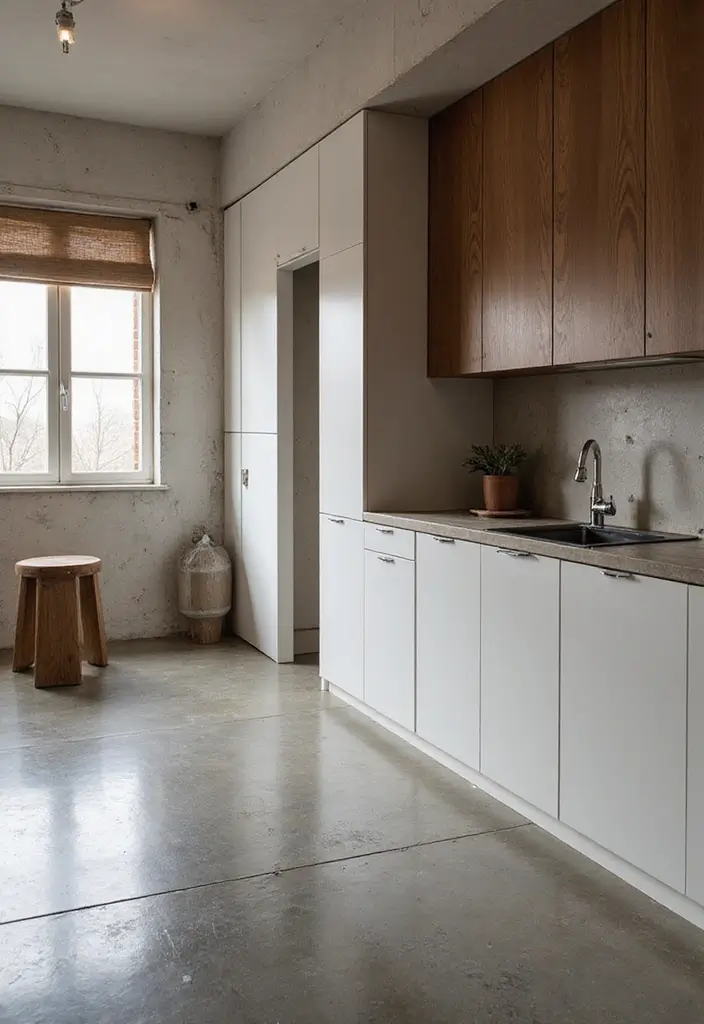 27 White Floor Kitchen Ideas That Look Bright & Clean 9 27 White Floor Kitchen Ideas That Look Bright & Clean - 9. Polished Concrete Floors