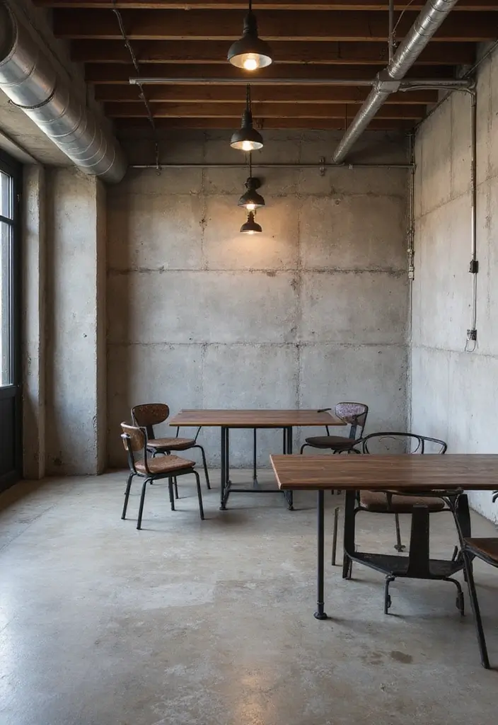 28 Concrete Basement Floor Ideas That Solve Design Woes 13 28 Concrete Basement Floor Ideas That Solve Design Woes - 13. Industrial Chic with Raw Concrete