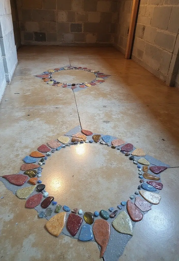 28 Concrete Basement Floor Ideas That Solve Design Woes 16 28 Concrete Basement Floor Ideas That Solve Design Woes - 16. Concrete with Inlaid Designs