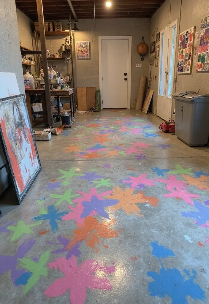 28 Concrete Basement Floor Ideas That Solve Design Woes 20 28 Concrete Basement Floor Ideas That Solve Design Woes - 20. Concrete with an Artistic Twist
