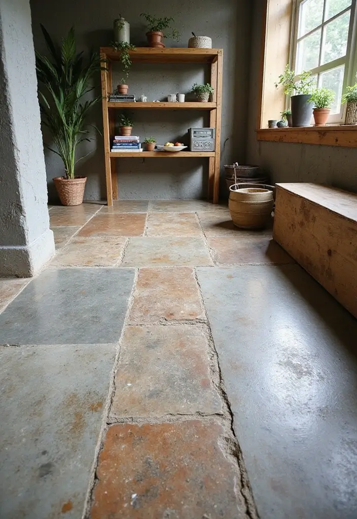 28 Concrete Basement Floor Ideas That Solve Design Woes 25 28 Concrete Basement Floor Ideas That Solve Design Woes - 25. Concrete with Recycled Materials