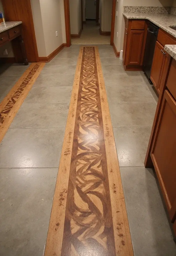 28 Concrete Basement Floor Ideas That Solve Design Woes 28 28 Concrete Basement Floor Ideas That Solve Design Woes - 28. Concrete with Wood Inlays