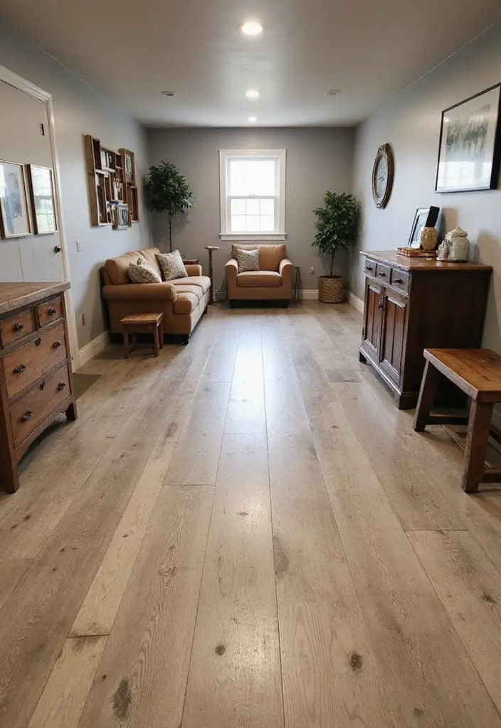 28 Concrete Basement Floor Ideas That Solve Design Woes 5 28 Concrete Basement Floor Ideas That Solve Design Woes - 5. Rustic Charm with Barn Wood Finish