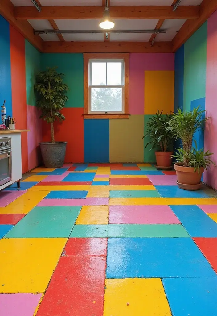 28 Garage Floor Ideas That Balance Durability & Style 2 28 Garage Floor Ideas That Balance Durability & Style - 2. Stylish Garage Floor Paint