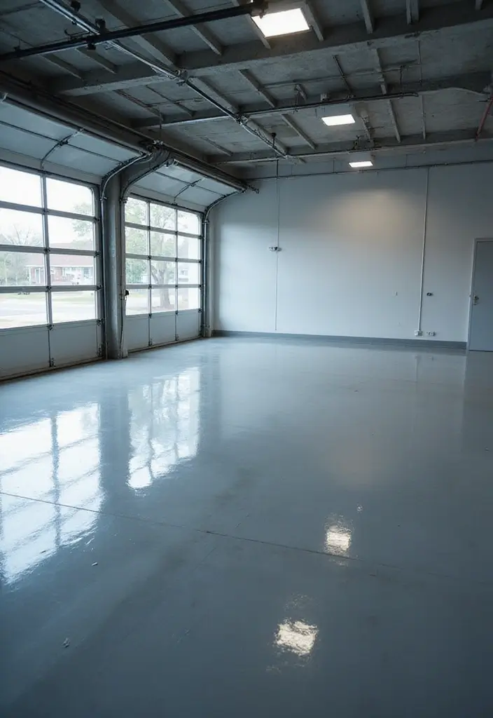 28 Garage Floor Ideas That Balance Durability & Style 8 28 Garage Floor Ideas That Balance Durability & Style - 8. High-Gloss Garage Flooring