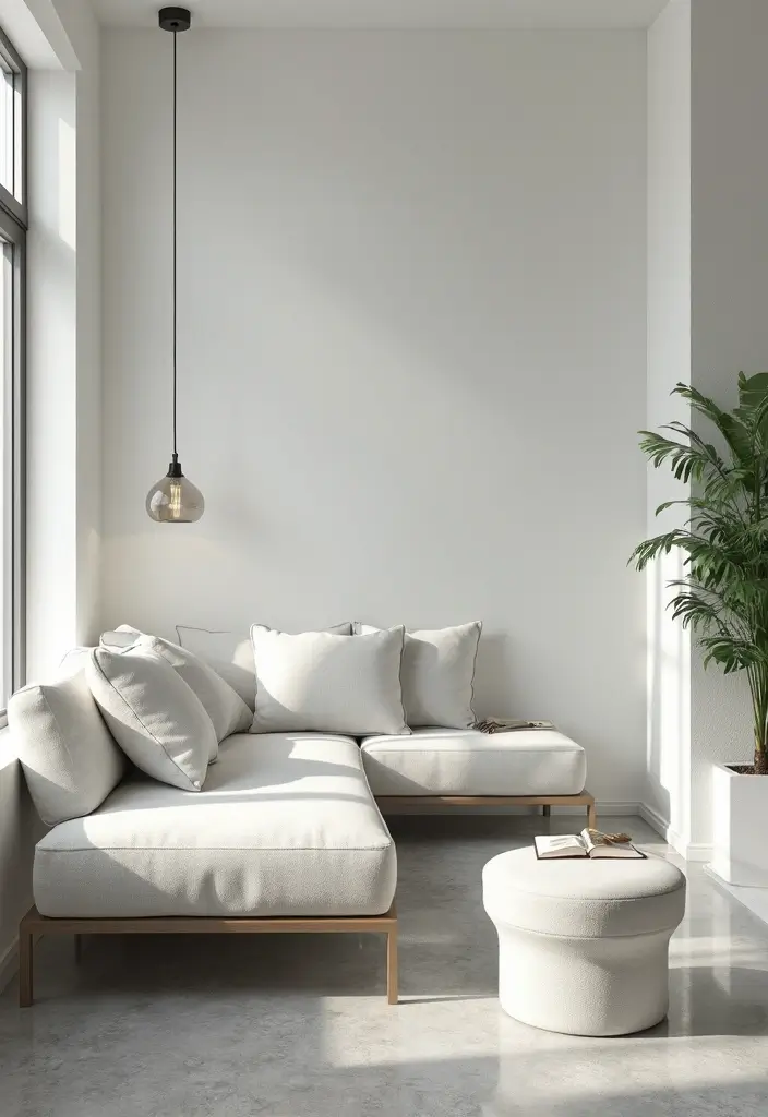 28 Grey Floor Living Room Ideas That Look Sleek & Elegant 3 28 Grey Floor Living Room Ideas That Look Sleek & Elegant - 3. Modern Minimalist: Grey and White Combo