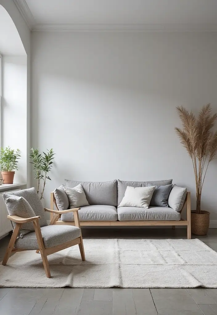 28 Grey Floor Living Room Ideas That Look Sleek & Elegant 5 28 Grey Floor Living Room Ideas That Look Sleek & Elegant - 5. Scandinavian Inspired Grey Floor Living Room