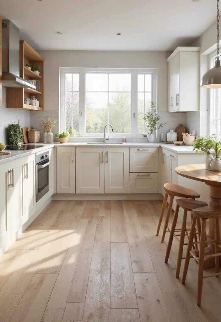 28 Kitchen Floor Inspirations That Balance Style & Function 21 28 Kitchen Floor Inspirations That Balance Style & Function - 21. Warm Wood-Look Tiles