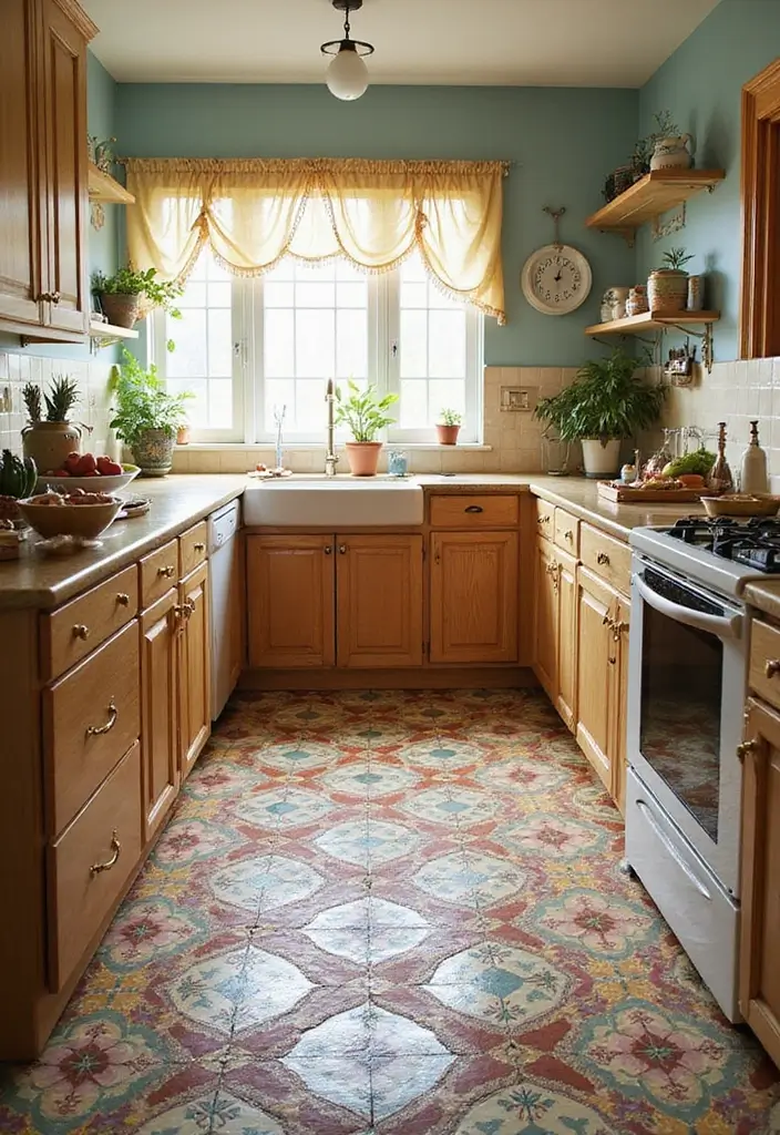 28 Kitchen Floor Inspirations That Balance Style & Function 24 28 Kitchen Floor Inspirations That Balance Style & Function - 24. Soft and Colorful Carpet Tiles