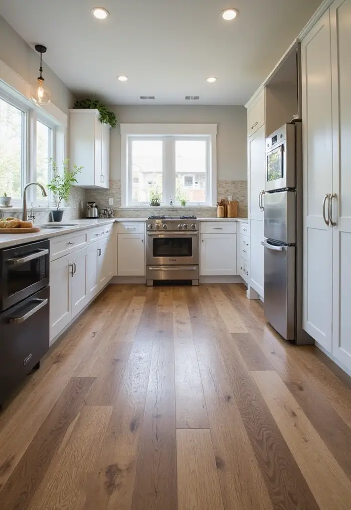 28 Kitchen Floor Inspirations That Balance Style & Function 5 28 Kitchen Floor Inspirations That Balance Style & Function - 5. Vinyl Planks for Affordable Aesthetics
