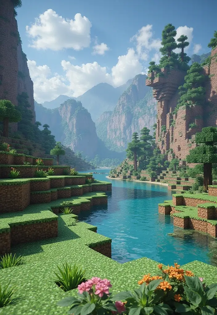 28 Minecraft Floor Patterns That Gamers Love Building 26 28 Minecraft Floor Patterns That Gamers Love Building - 26. Illustrated Landscapes