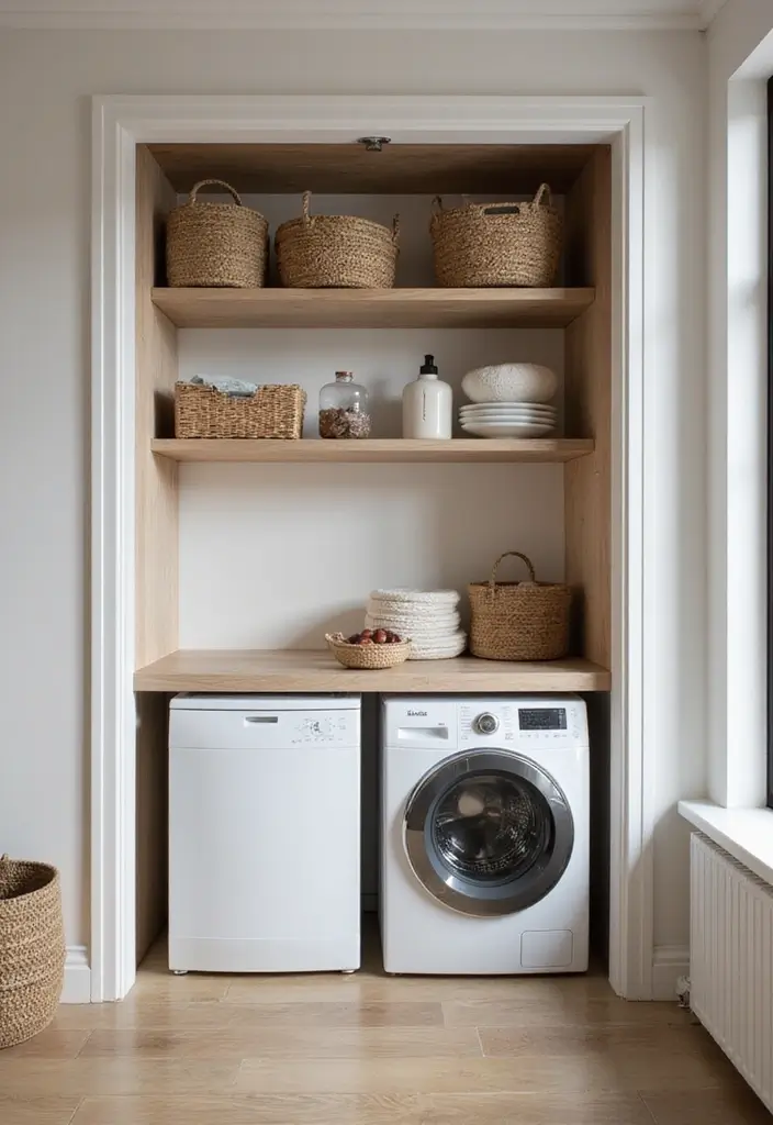 28 Small Apartment Floor Plans That Save Space Beautifully 24 28 Small Apartment Floor Plans That Save Space Beautifully - 24. The Integrated Laundry Corner