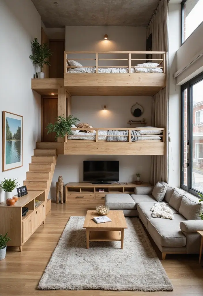 28 Small Apartment Floor Plans That Save Space Beautifully 27 28 Small Apartment Floor Plans That Save Space Beautifully - 27. The Multi-Layered Layout