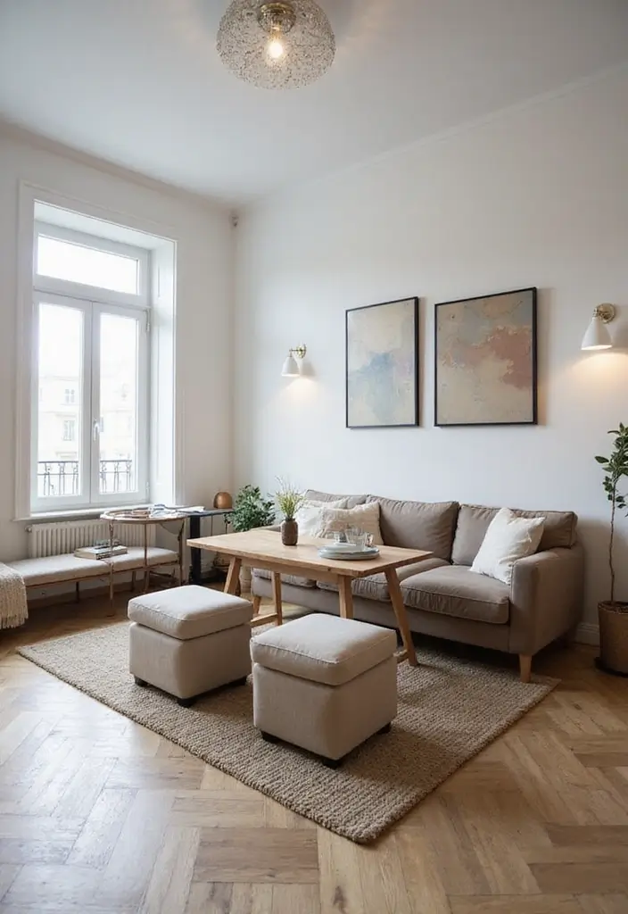 28 Small Apartment Floor Plans That Save Space Beautifully 5 28 Small Apartment Floor Plans That Save Space Beautifully - 5. The Multi-Use Furniture Plan