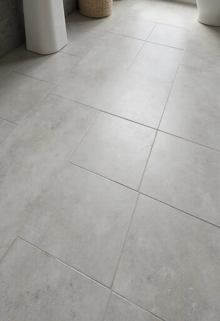 28 Small Bathroom Floor Tile Ideas That Look Spacious 1 28 Small Bathroom Floor Tile Ideas That Look Spacious - 1. Large Format Tiles