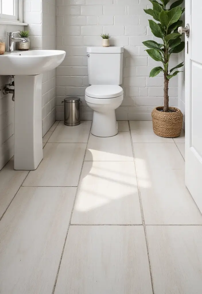 28 Small Bathroom Floor Tile Ideas That Look Spacious 10 28 Small Bathroom Floor Tile Ideas That Look Spacious - 10. Vinyl Tiles
