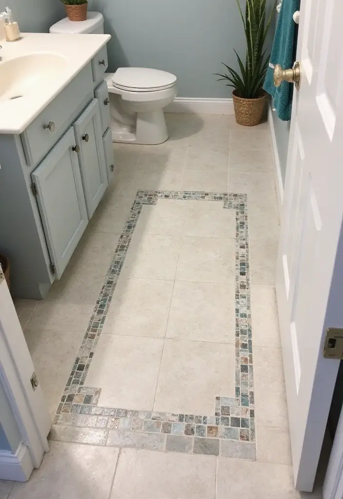 28 Small Bathroom Floor Tile Ideas That Look Spacious 13 28 Small Bathroom Floor Tile Ideas That Look Spacious - 13. Decorative Tile Accents