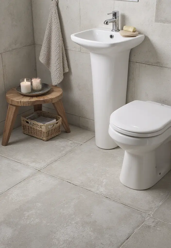 28 Small Bathroom Floor Tile Ideas That Look Spacious 19 28 Small Bathroom Floor Tile Ideas That Look Spacious - 19. Stone-Look Vinyl