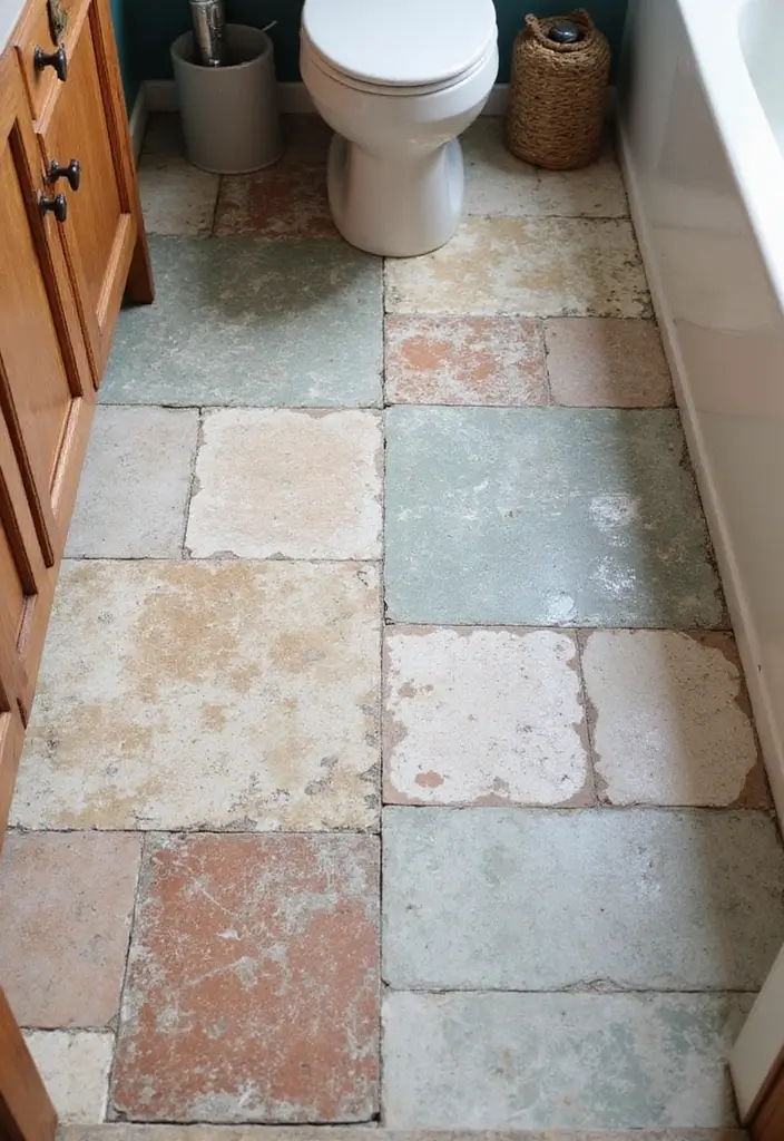 28 Small Bathroom Floor Tile Ideas That Look Spacious 20 28 Small Bathroom Floor Tile Ideas That Look Spacious - 20. Artistic Tile Layouts