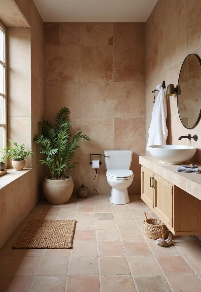 28 Small Bathroom Floor Tile Ideas That Look Spacious 21 28 Small Bathroom Floor Tile Ideas That Look Spacious - 21. Clay Tiles