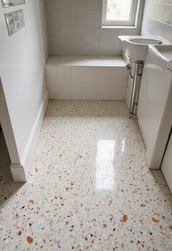 28 Small Bathroom Floor Tile Ideas That Look Spacious 24 28 Small Bathroom Floor Tile Ideas That Look Spacious - 24. Terrazzo Tiles