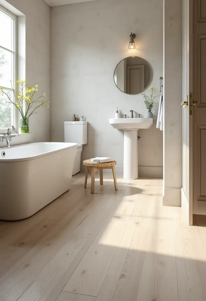 28 Small Bathroom Floor Tile Ideas That Look Spacious 4 28 Small Bathroom Floor Tile Ideas That Look Spacious - 4. Wood-Look Tiles