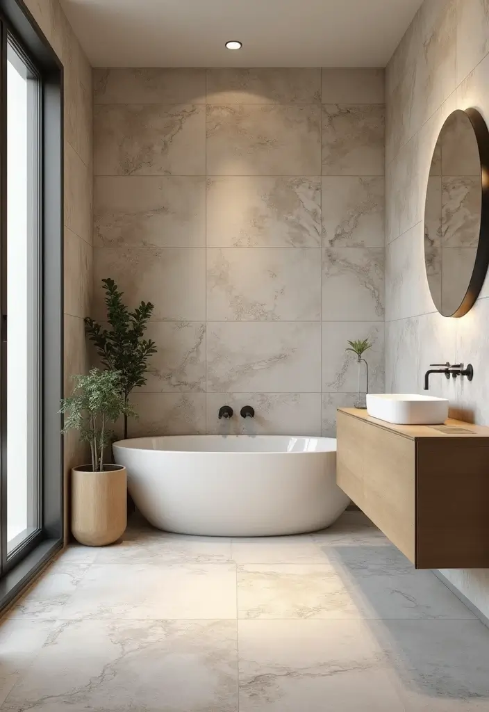 28 Small Bathroom Floor Tile Ideas That Look Spacious 6 28 Small Bathroom Floor Tile Ideas That Look Spacious - 6. Natural Stone Tiles