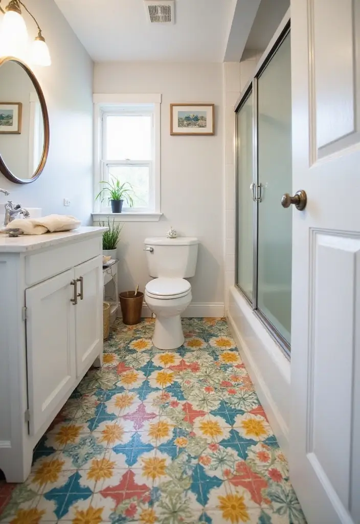28 Small Bathroom Floor Tile Ideas That Look Spacious 8 28 Small Bathroom Floor Tile Ideas That Look Spacious - 8. Peel and Stick Tiles
