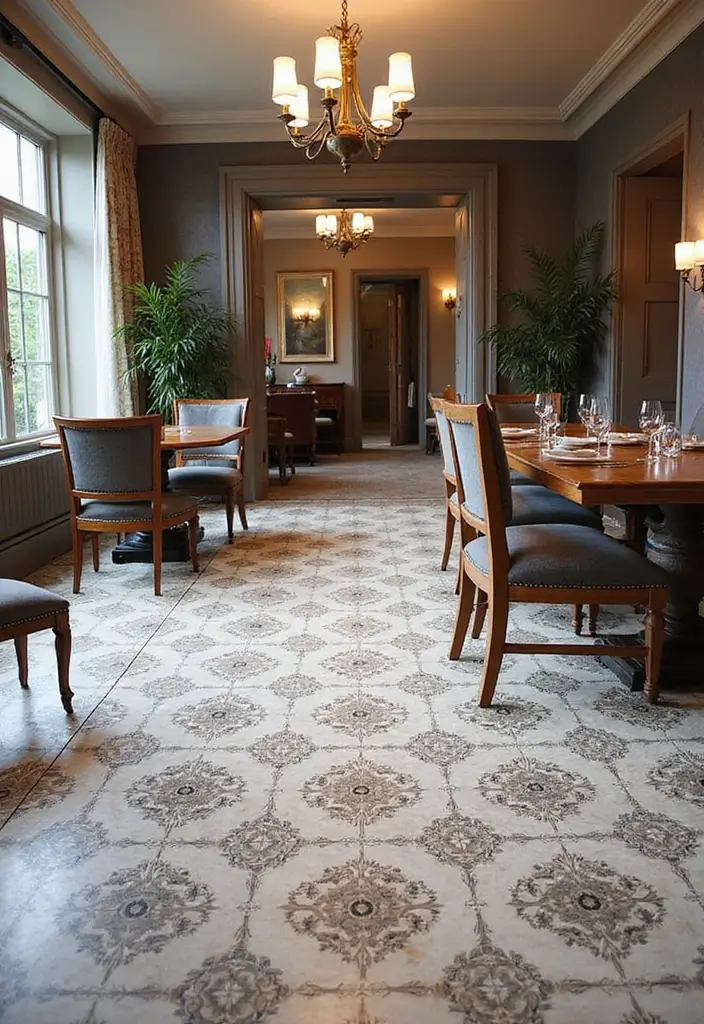 28 Stenciled Floor Ideas That Add Playful Character 21 28 Stenciled Floor Ideas That Add Playful Character - 21. Elegant Herringbone