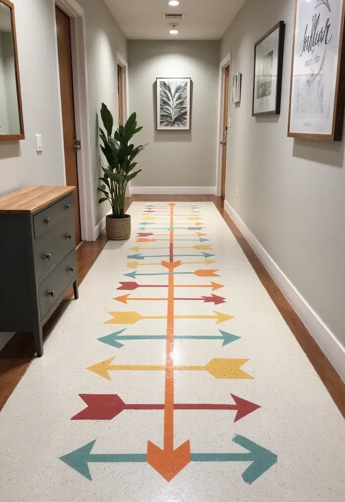 28 Stenciled Floor Ideas That Add Playful Character 24 28 Stenciled Floor Ideas That Add Playful Character - 24. Charming Arrows