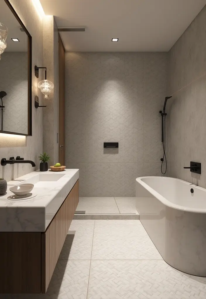 29 Bathroom Floor Ideas That Upgrade Style Instantly 21 29 Bathroom Floor Ideas That Upgrade Style Instantly - 21. Textured Tiles: Adding Dimension