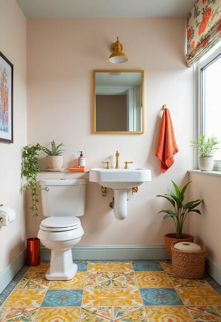 29 Bathroom Floor Ideas That Upgrade Style Instantly 8 29 Bathroom Floor Ideas That Upgrade Style Instantly - 8. Eco-Friendly Linoleum: Classic Charm