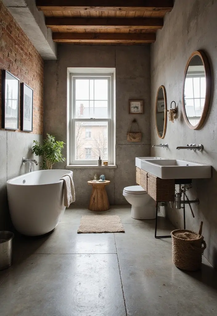 29 Bathroom Floor Ideas That Upgrade Style Instantly 9 29 Bathroom Floor Ideas That Upgrade Style Instantly - 9. Concrete Flooring: Industrial Chic