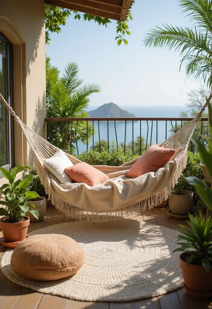 29 First Floor Balcony Ideas That Feel Elegant & Breezy 1 29 First Floor Balcony Ideas That Feel Elegant & Breezy - 1. Beachy Lounging Nook