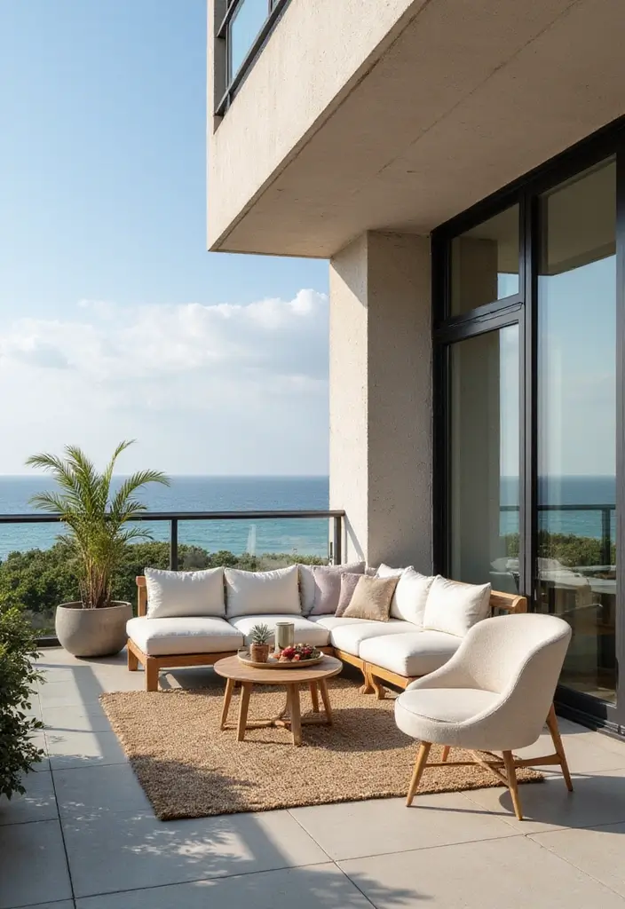 29 First Floor Balcony Ideas That Feel Elegant & Breezy 10 29 First Floor Balcony Ideas That Feel Elegant & Breezy - 10. Stylish Outdoor Furniture