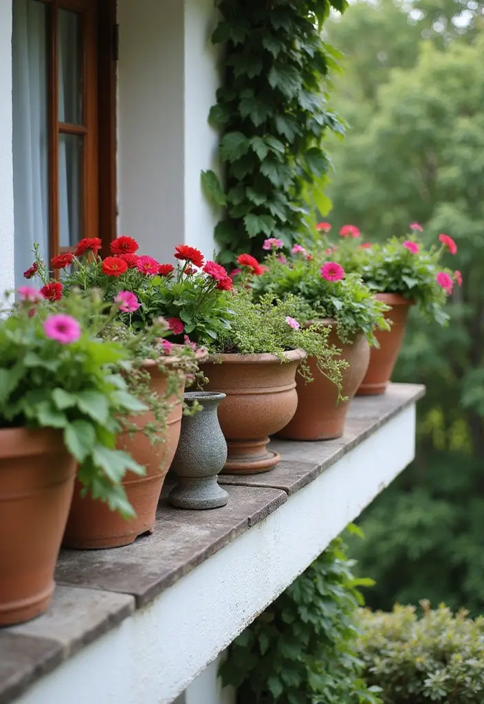 29 First Floor Balcony Ideas That Feel Elegant & Breezy 12 29 First Floor Balcony Ideas That Feel Elegant & Breezy - 12. Decorative Planters