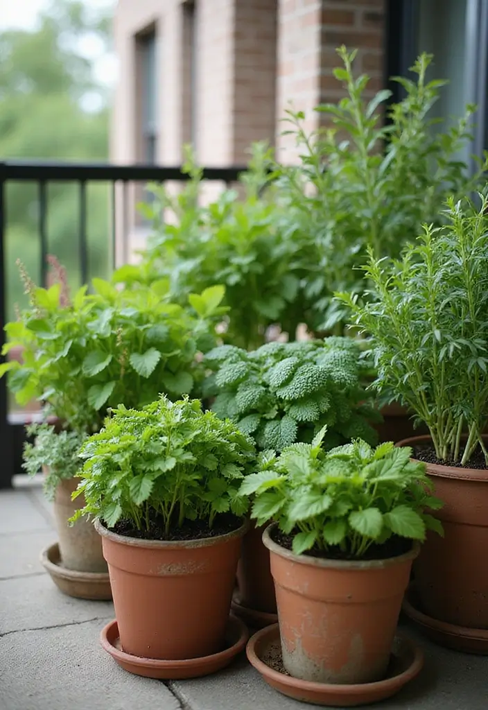 29 First Floor Balcony Ideas That Feel Elegant & Breezy 14 29 First Floor Balcony Ideas That Feel Elegant & Breezy - 14. Aromatic Herb Garden