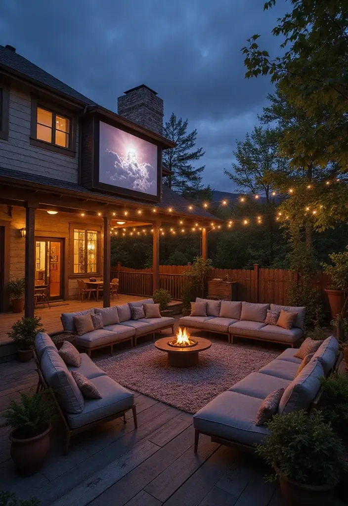 29 First Floor Balcony Ideas That Feel Elegant & Breezy 22 29 First Floor Balcony Ideas That Feel Elegant & Breezy - 22. Outdoor Movie Nights
